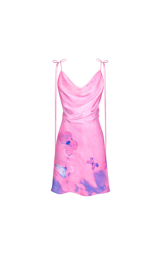 Signature Bow Mini Dress (Pink Meadow ...